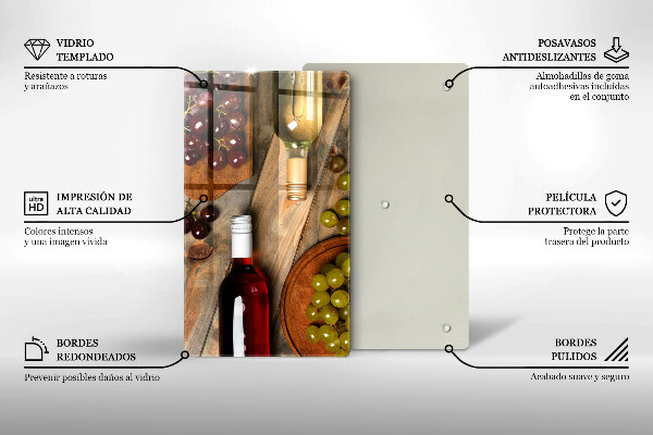 Skydd för induktionsspis modern Vinflaskor och druvor