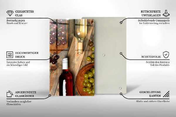 Skydd för induktionsspis modern Vinflaskor och druvor