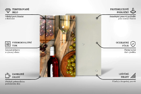 Skydd för induktionsspis modern Vinflaskor och druvor