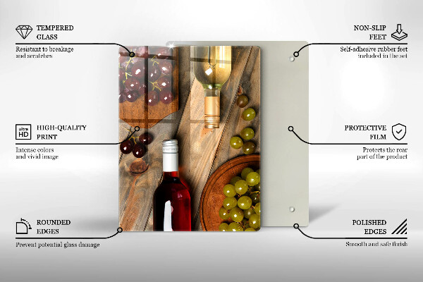 Skydd för induktionsspis modern Vinflaskor och druvor
