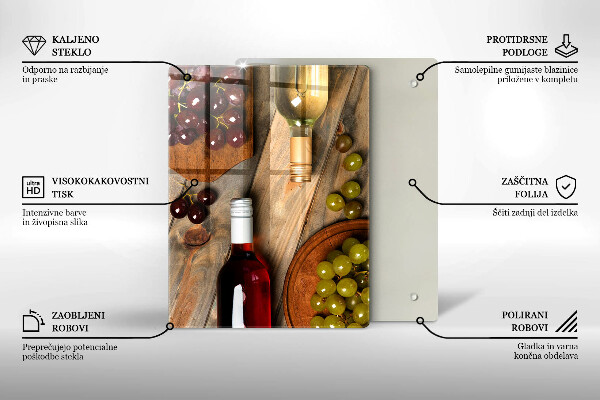 Skydd för induktionsspis modern Vinflaskor och druvor