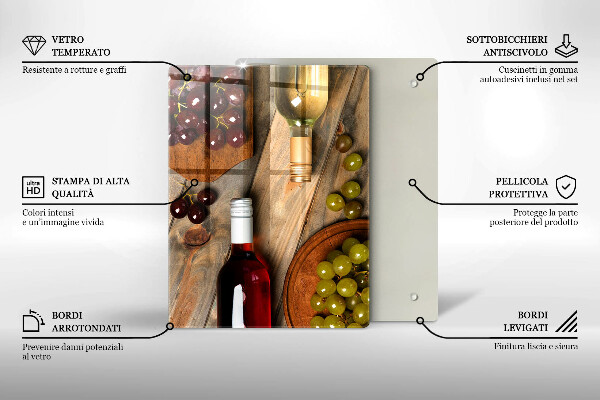 Skydd för induktionsspis modern Vinflaskor och druvor