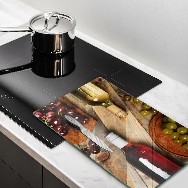 Skydd för induktionsspis modern Vinflaskor och druvor