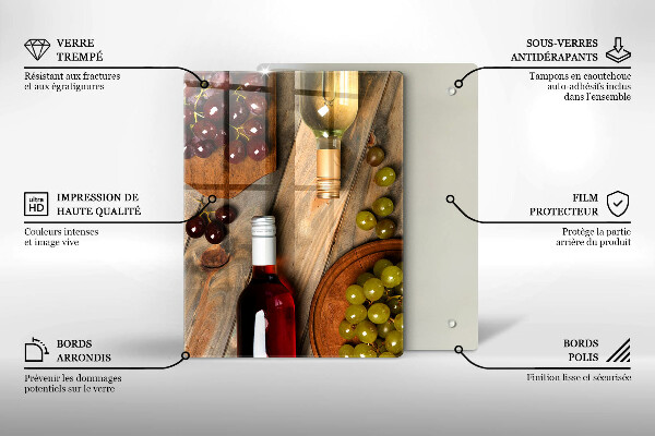 Skydd för induktionsspis modern Vinflaskor och druvor