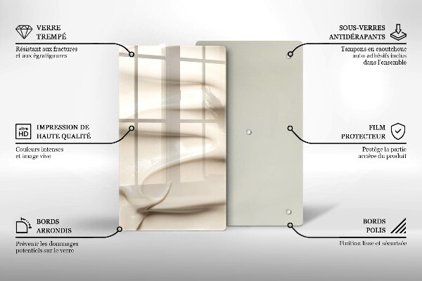 Skydd för induktionsspis modern Krämig glass