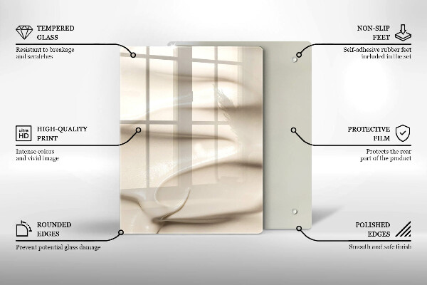 Skydd för induktionsspis modern Krämig glass