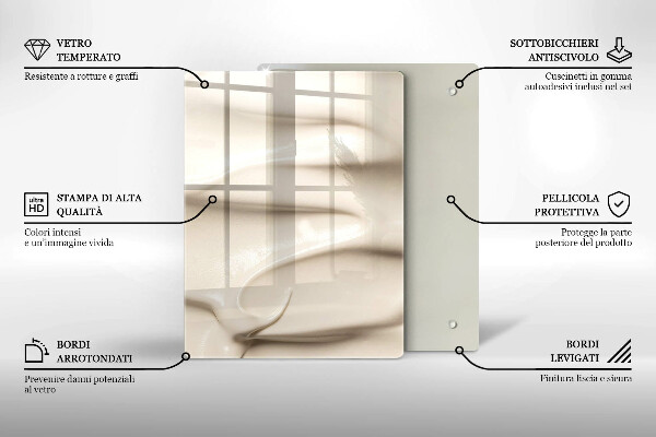 Skydd för induktionsspis modern Krämig glass