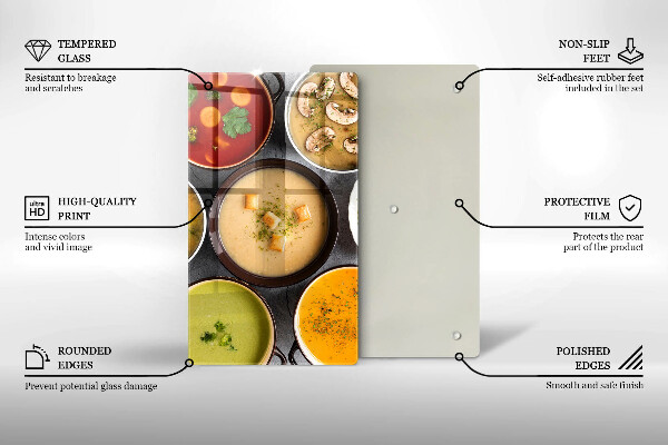 Skydd för induktionsspis modern Färgglada soppor