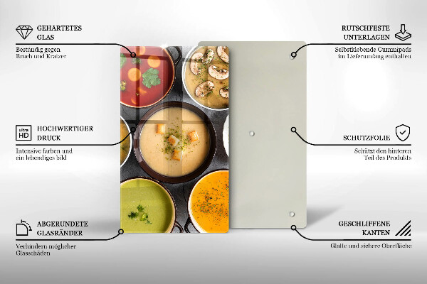 Skydd för induktionsspis modern Färgglada soppor