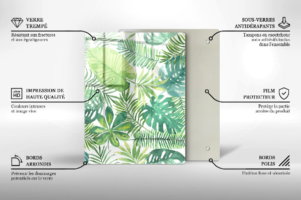 Glashällskydd modern Akvarell boho blad