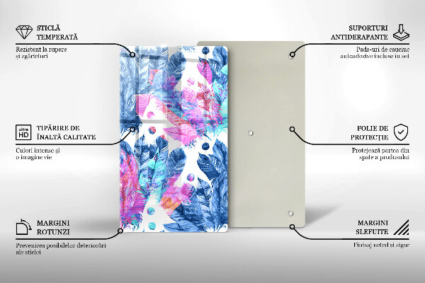 Glashällskydd modern Boho fjäder illustration