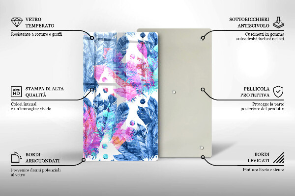 Glashällskydd modern Boho fjäder illustration