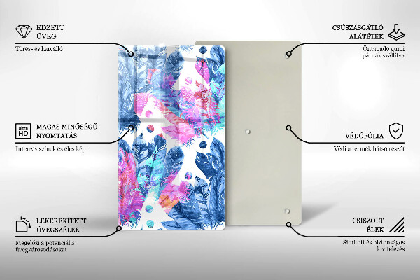 Glashällskydd modern Boho fjäder illustration