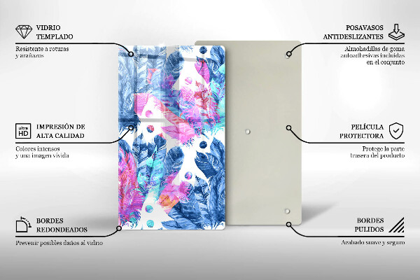 Glashällskydd modern Boho fjäder illustration