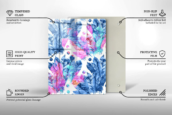 Glashällskydd modern Boho fjäder illustration