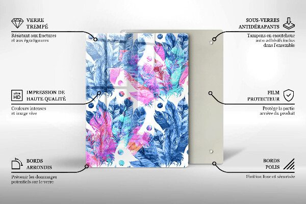 Glashällskydd modern Boho fjäder illustration