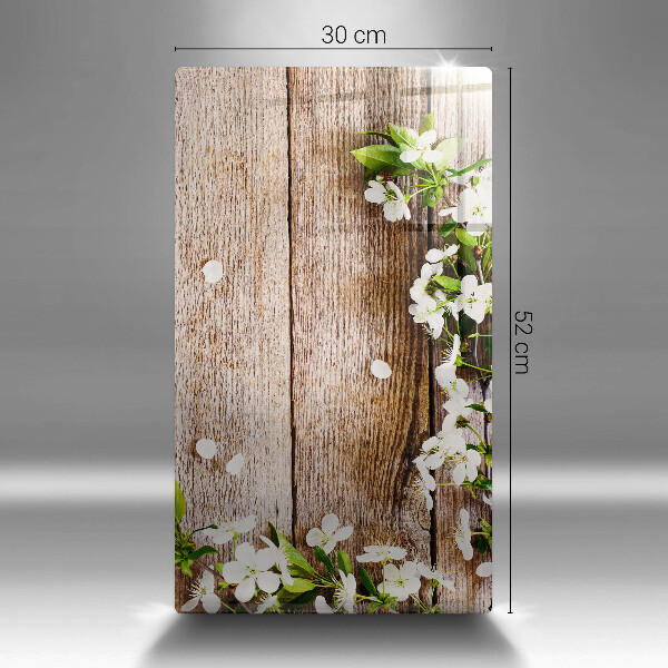 Spisskyddsplatta modern Vita blommor på brädor