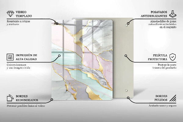 Kokkärlskydd modern Pastell marmor