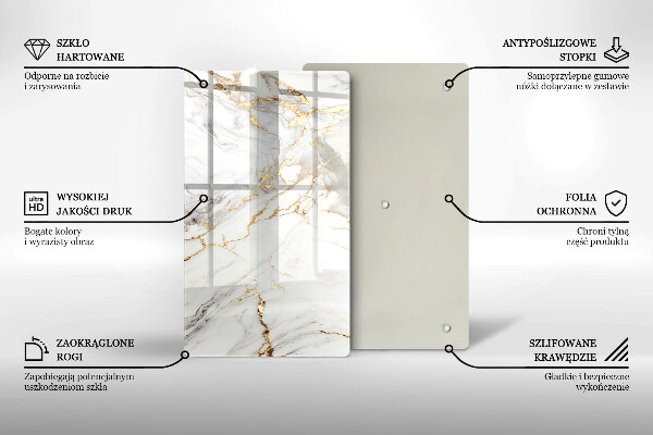 Kokkärlskydd modern Ljus marmor med guld