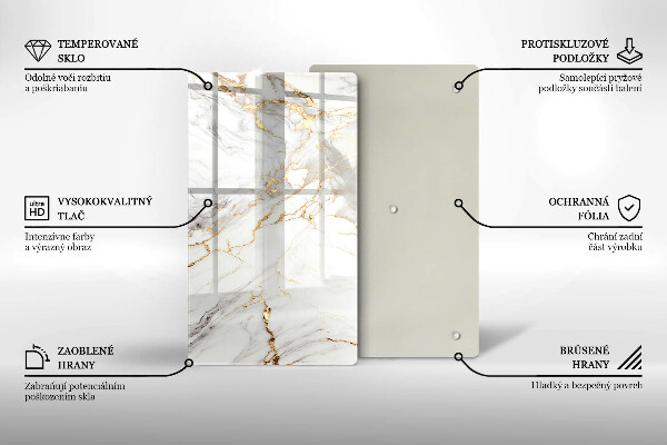 Kokkärlskydd modern Ljus marmor med guld