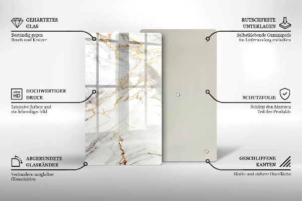 Kokkärlskydd modern Ljus marmor med guld
