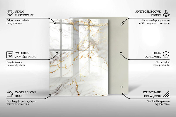 Kokkärlskydd modern Ljus marmor med guld