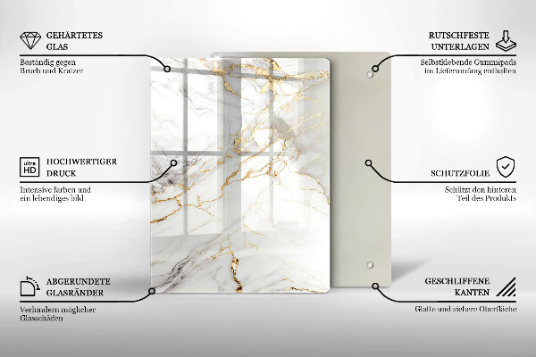 Kokkärlskydd modern Ljus marmor med guld