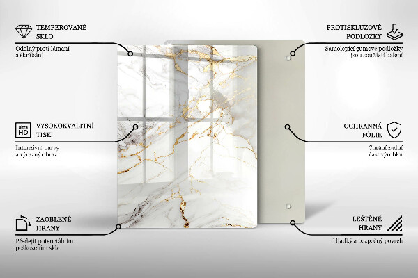 Kokkärlskydd modern Ljus marmor med guld