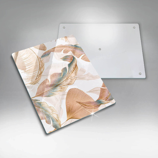 Glashällskydd modern Boho fjädrar och löv