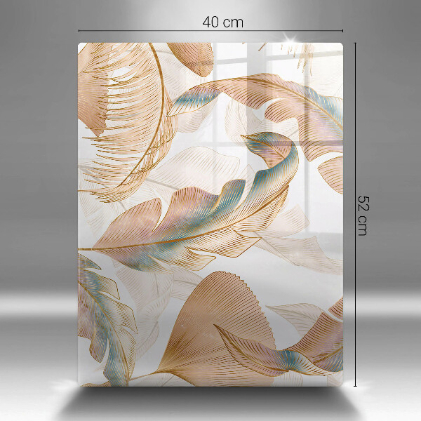 Glashällskydd modern Boho fjädrar och löv