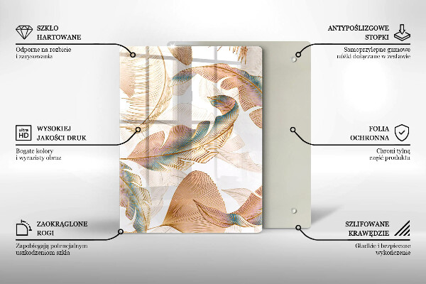 Glashällskydd modern Boho fjädrar och löv