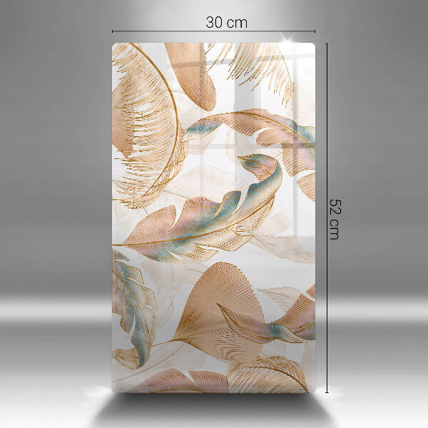 Glashällskydd modern Boho fjädrar och löv