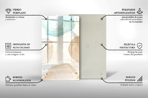 Glashällskydd modern Boho-fläckar och guld