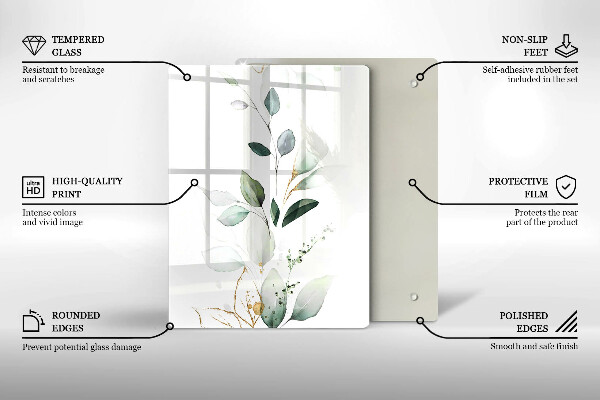 Glashällskydd modern Akvarell blad
