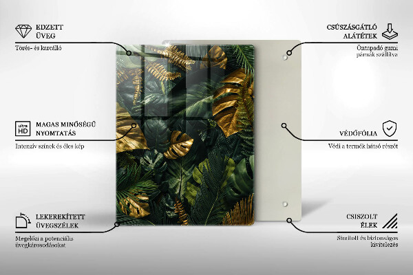 Glashällskydd modern Gyllene Monstera blad