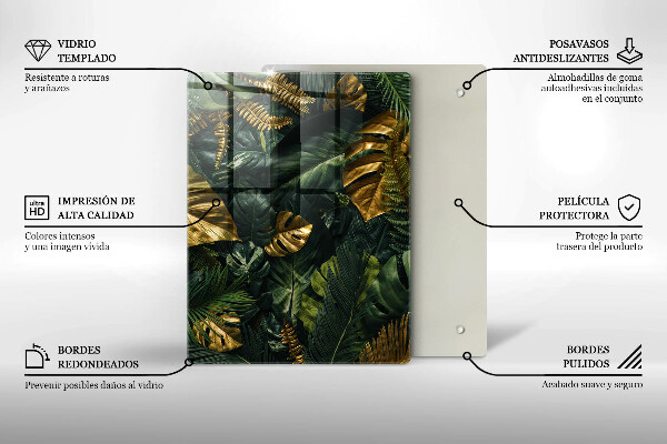 Glashällskydd modern Gyllene Monstera blad