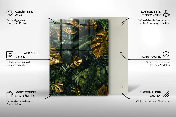 Glashällskydd modern Gyllene Monstera blad