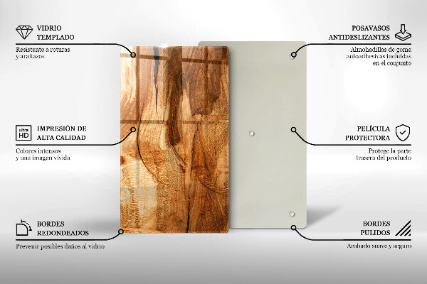 Glashällskydd modern Träskiva textur