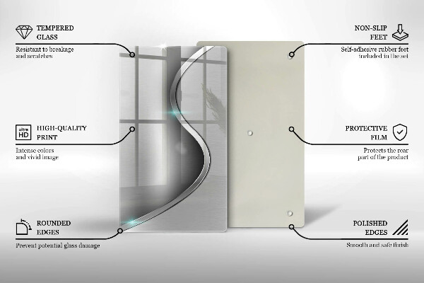 Glashällskydd modern Abstrakt silvermetall