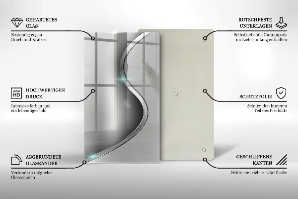 Glashällskydd modern Abstrakt silvermetall