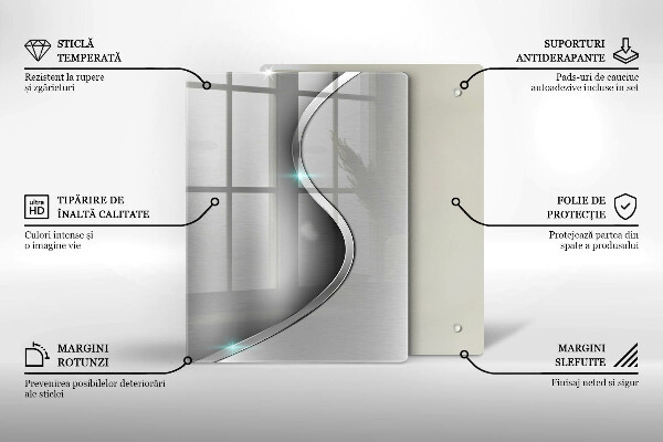 Glashällskydd modern Abstrakt silvermetall