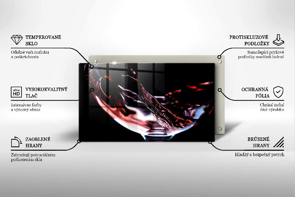 Spisskyddsplatta original Ett glas rött vin