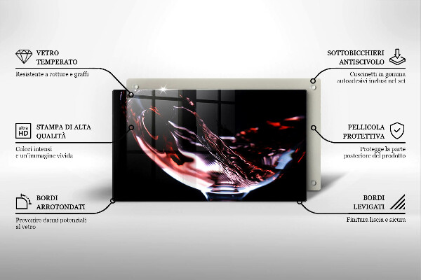 Spisskyddsplatta original Ett glas rött vin