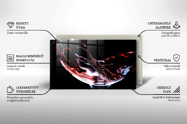 Spisskyddsplatta original Ett glas rött vin