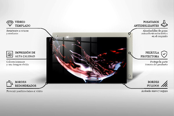 Spisskyddsplatta original Ett glas rött vin