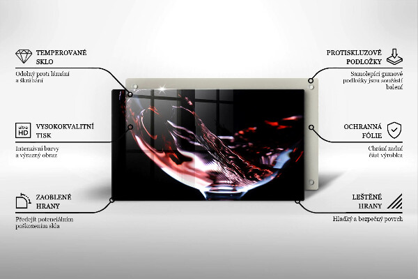 Spisskyddsplatta original Ett glas rött vin