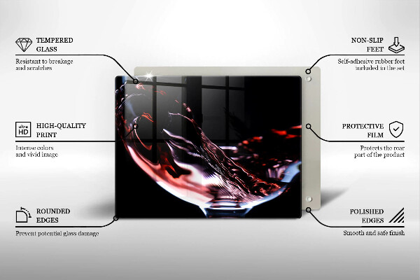 Spisskyddsplatta original Ett glas rött vin