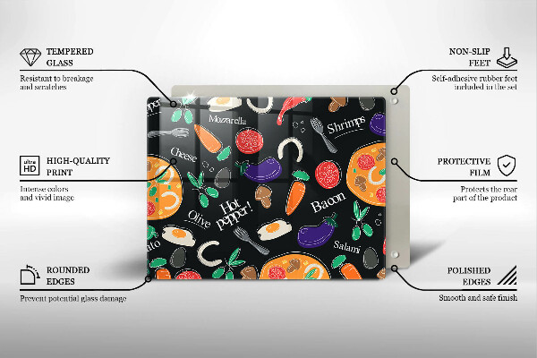 Spisskyddsplatta original Mat illustration