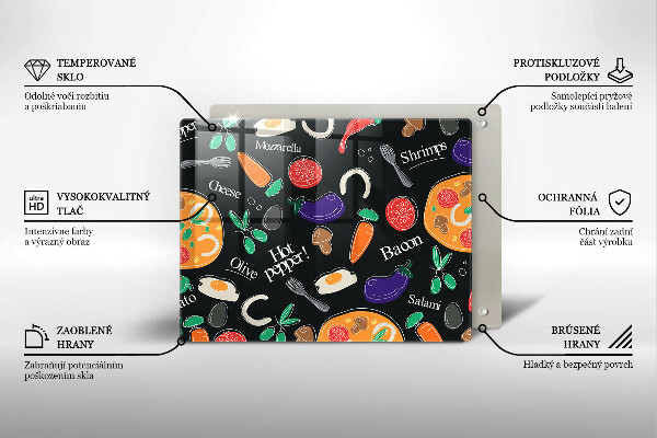 Spisskyddsplatta original Mat illustration