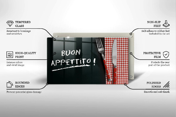 Glashällskydd original Inskriptionen buon appetito!